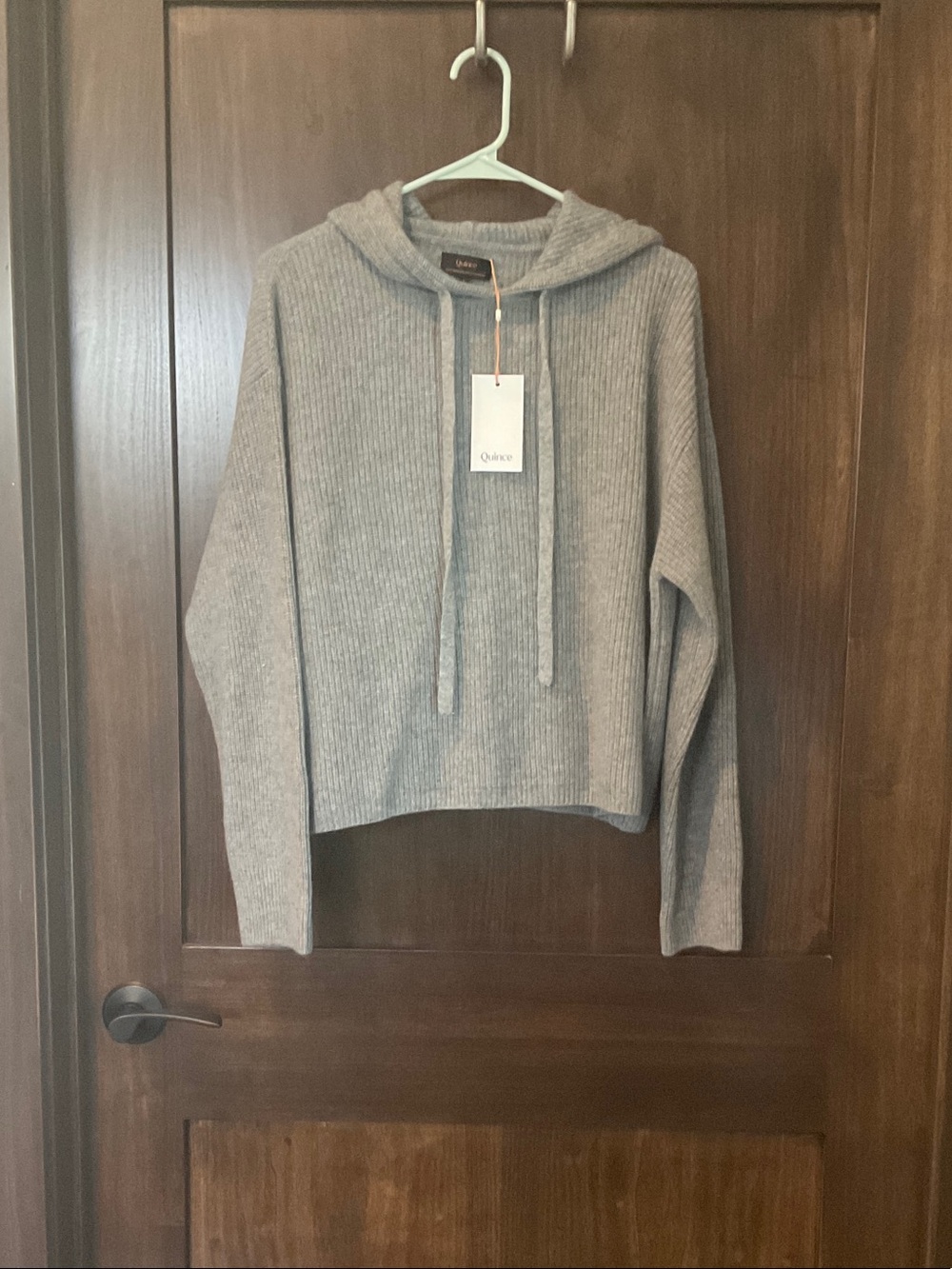 Quince Mongolian Casmere Fisherman  Hooded Pullover - Gray